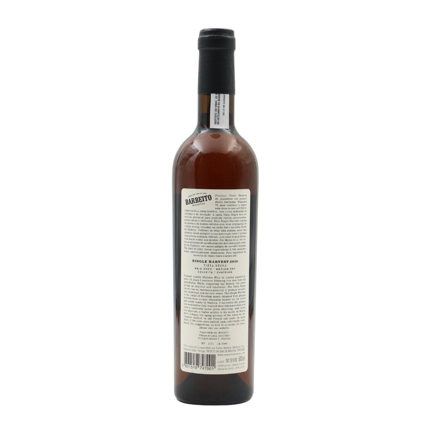 Barbeito Single Harvest Black Ink Madeira 2010