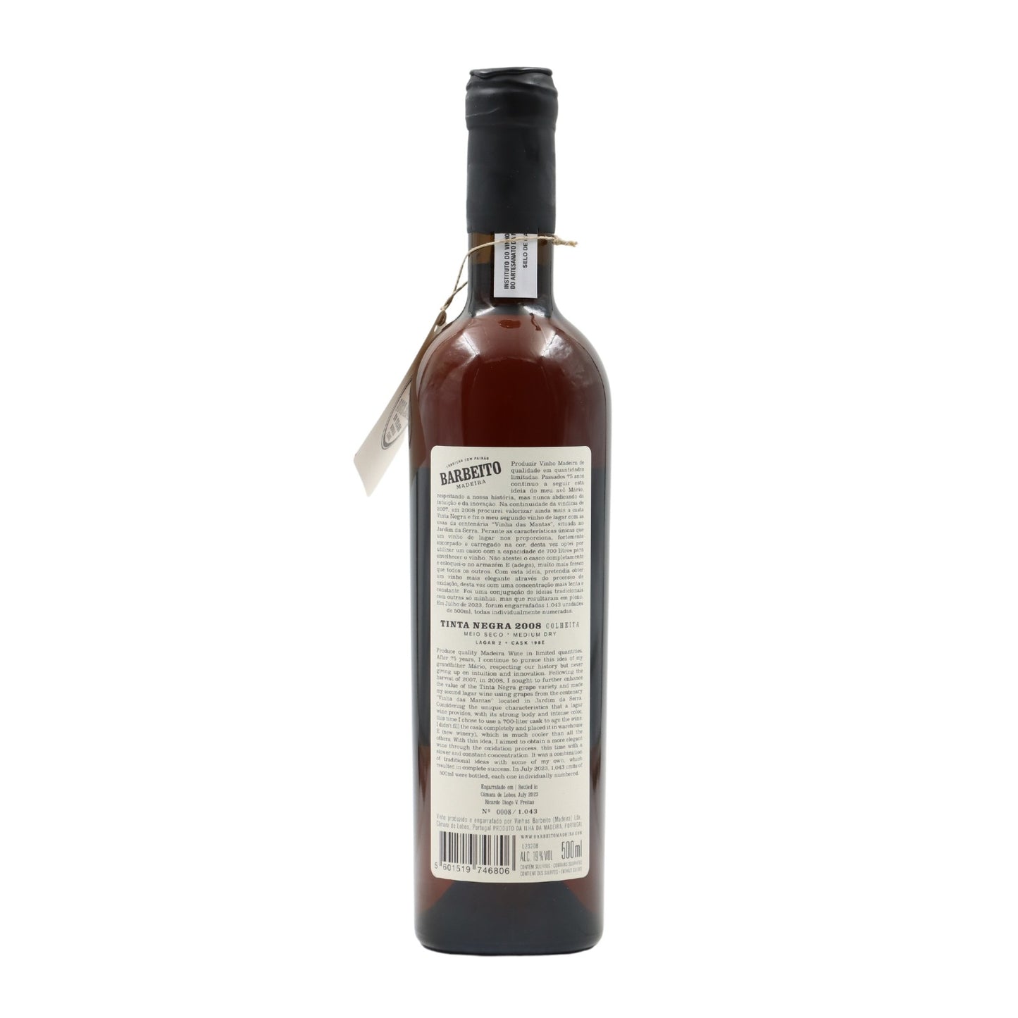 Barbeito Black Ink Vineyard of the Blankets Madeira 2008