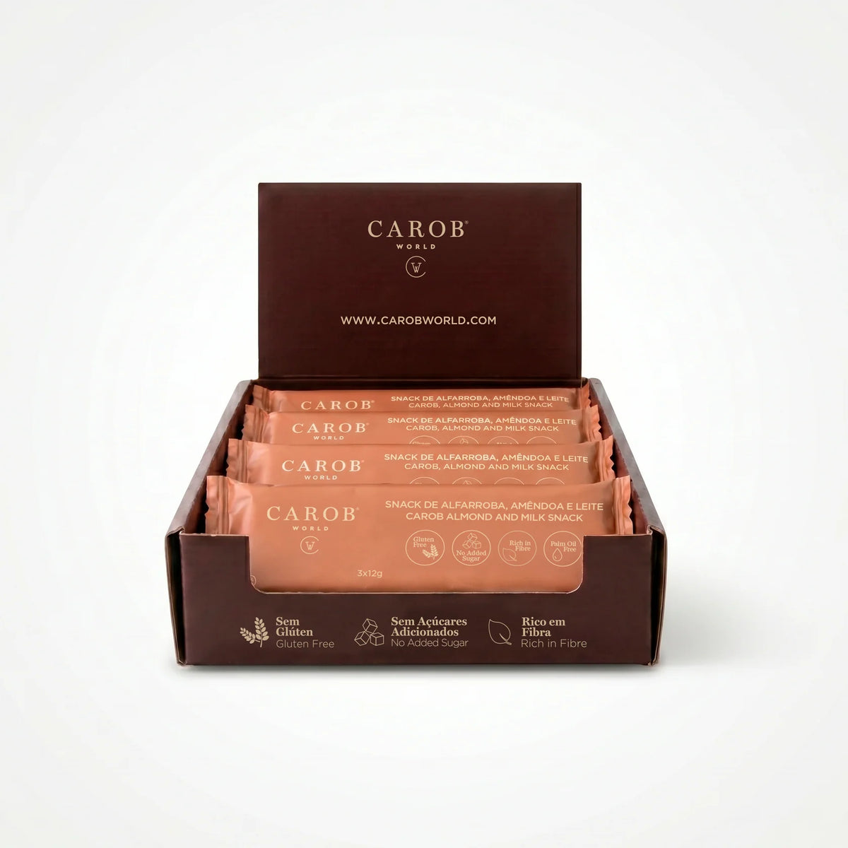 Snack de Alfarroba, Amêndoa e Leite (Pack 20 x 36g)