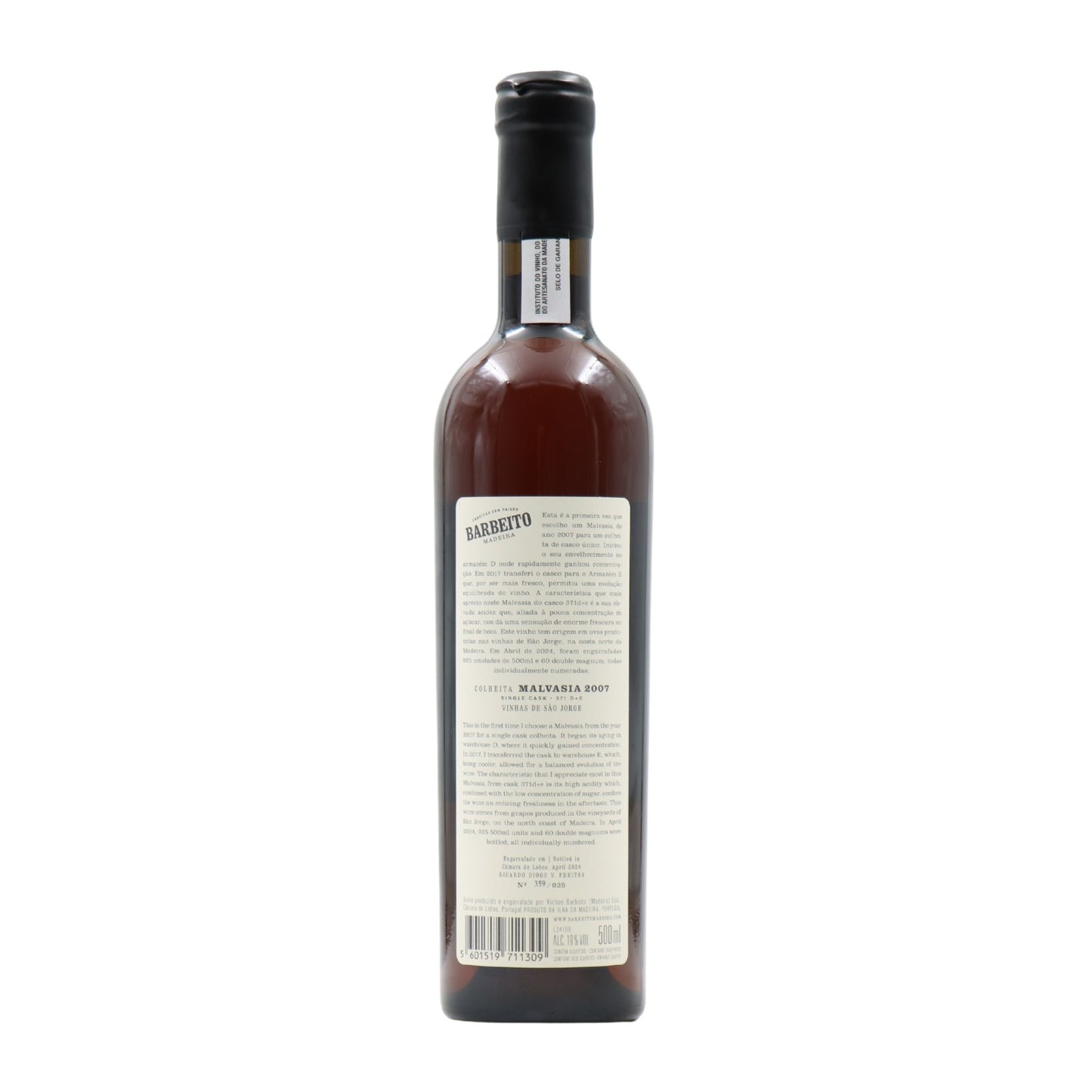 Barbeito Malvasia Cândida Single Cask Madeira 2007